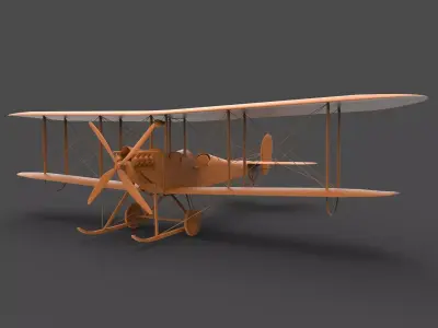 B-E-2 wwii biplane 3D print model