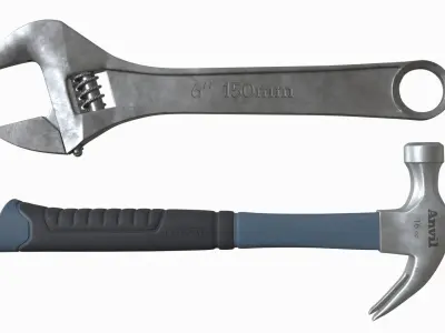 Tools Collection 3D model two wrenches 3D model