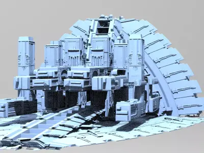 Sci-fi Alien Freighter Towers  3D model