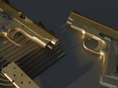 Kimber 9 pistol Full Set Low-poly 3D model