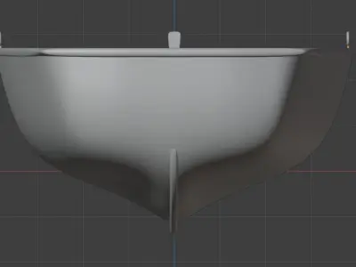 Old Wooden Paddle Boat 3D model