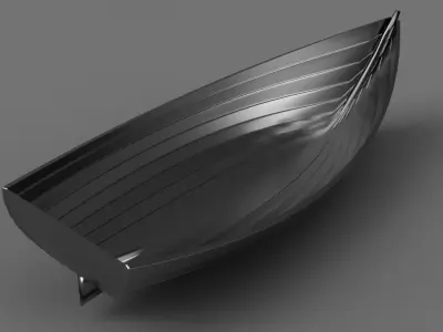 boat 3d model Low-poly 3D model