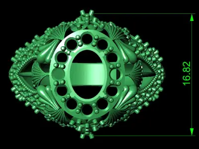 Women Ring 83 low weight antique style cluster ring for women 3D print model