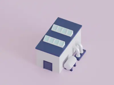 Low Poly Industrial Equipment Set 3D model