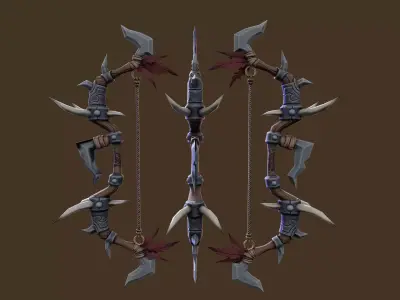 Fantasy Bow Game Ready Low Poly Asset Low-poly 3D model