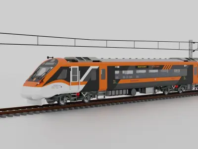 Train 18 Vande Bharat Express in Saffron White Livery 3D model