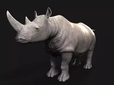 Rhino rhinoceros Low-poly 3D model