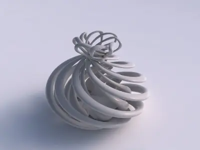 Vase double twisted wide bottom with suqeezed top part twiste... 3D print model