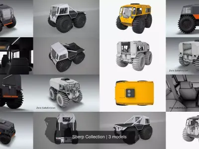 Sherp Collection bulldozer 3D Model Pack