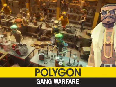 POLYGON - Gang Warfare Low-poly 3D model