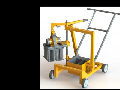 Concrete Block Making Machine Mobile Version 3D model