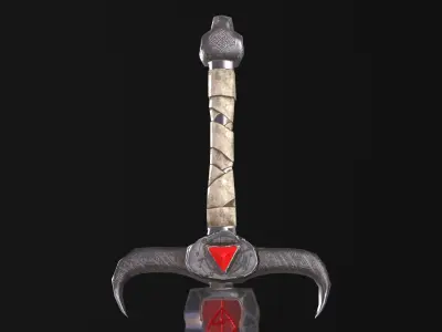 Dark Sword Low-poly 3D model 2