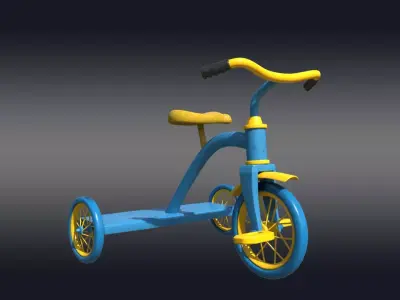 Kids Tricycle 3D Model Low-poly 3D model