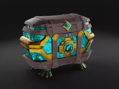 Magic Treasure Chest Low-poly PBR 3D model Low-poly 3D model