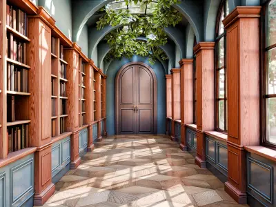 Library Hall Blender Scene Free 3D model