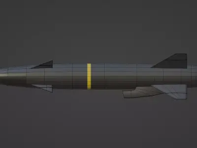 RBS 15 Mk 4 Anti-Ship Missile Rig Ready Low-poly 3D model