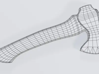 Hatchet Low-poly 3D model get