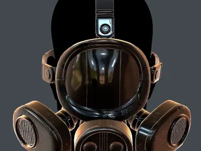 Gas mask helmet 3d model scifi Low-poly  Low-poly 3D model 25