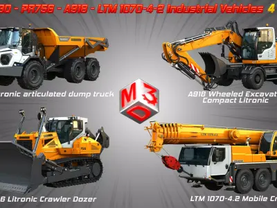 TA230 - PR756 - A918 - LTM 1070-4-2 Industrial Vehicles 4 in 1 3D Model Pack