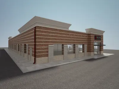Retail Store Building 3D model buy