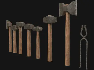 Ironwork Tools Low-poly 3D model
