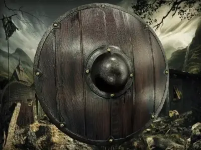 viking shield Low-poly 3D model 20