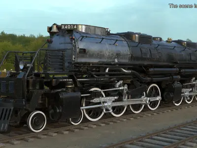 Locomotive Big Boy Rigged 3D model
