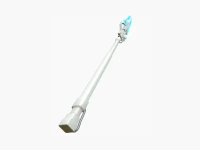 SciFi War Spear A02 White Blue - Character Design Fashion Low-poly 3D model