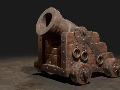 Mortar Cannon-1-Old Version Low-poly 3D model
