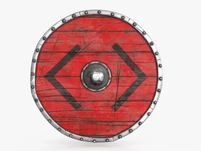 Viking Shield Low-poly 3D model 15