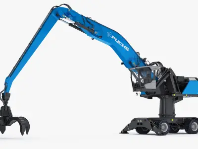 Material Handler Fuchs MHL360 Rigged Pylon-mounted machine 3D model