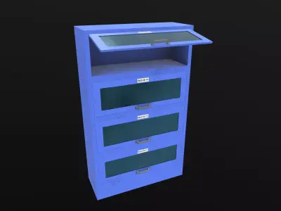 Industrial Almirah Animated AR VR Lowpoly PBR Low-poly 3D model