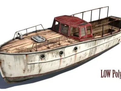 Rusty boat 2 Low-poly 3D model