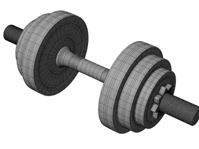 Dumbbell - High poly  Fitness Equipment 3d model Metal Dumbell 3D model