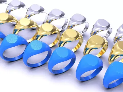 Oval Signet Ring 3D print model