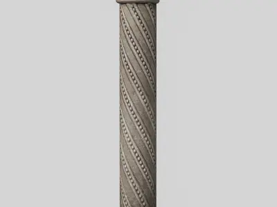 Romanesque stone column Low-poly 3D model