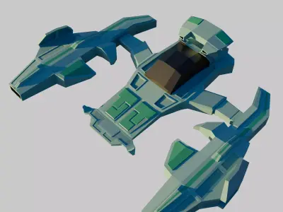 Low poly spaceship Free 3D model