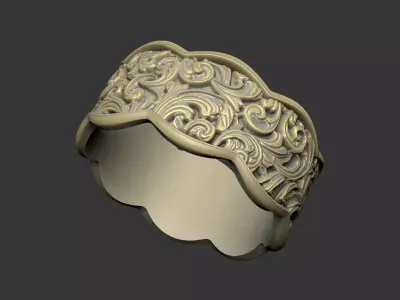 The pattern gothic luxury ring design 3D print model