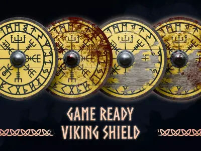 Viking Shield 5 - Battleworn collection 3D Model Pack