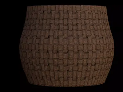 Medieval Wicker Basket   Game Ready Prop Low-poly 3D model