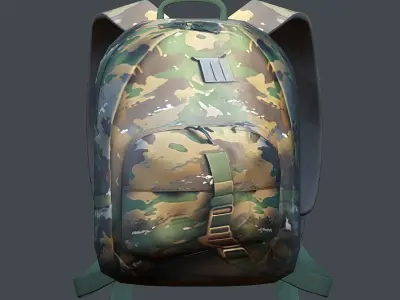 Backpack Camping Generic military human bag storqge baggage Low-poly 3D model 6