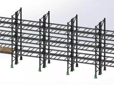Pallet Racking System-Storage Rack-Industrial Shelving 3D M08 3D model