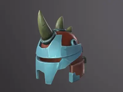 Helmet in 3D asset game Low-poly 3D model