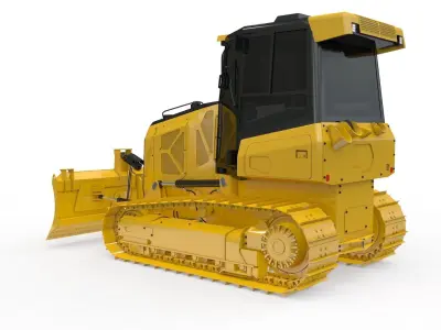 Bulldozer Small Rigged 3D model