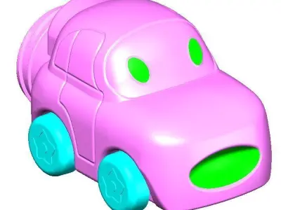 Toy car shape chocolate jar 3D model