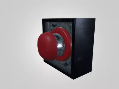 Emergency Stop Button 3D Model - Industrial Red Safety Switch Free low-poly 3D model