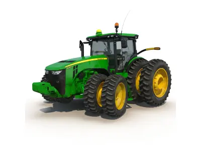 Tractor John Deere 8RT Rigged 3D model