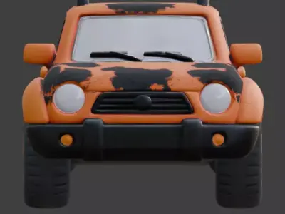 Chibi Stylized Lava SUV Scout Low-poly 3D model