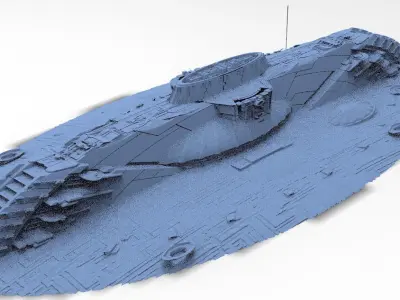 Art Deco Sci-F Mothership base 1 3D model