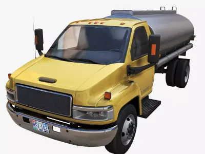 Industrial tanker truck Low-poly 3D model